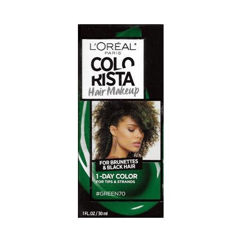 L'Oreal Colorista Hair Makeup Temporary 1-Day Hair Color Kit (Green70) For Tips & Strands
